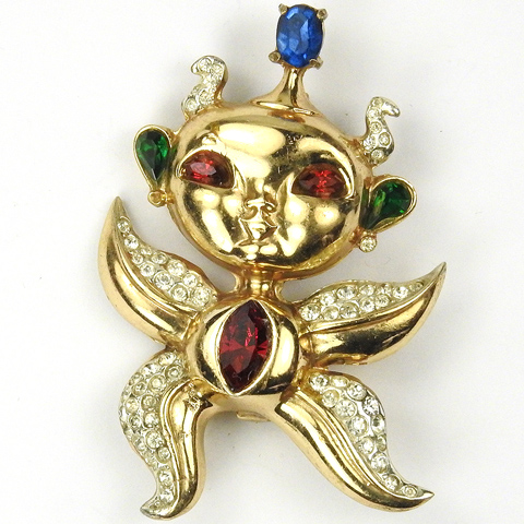 Corocraft Sterling Chen Yu 'Lucky Devil' Jewelry Pixie (or Moonman) Pin