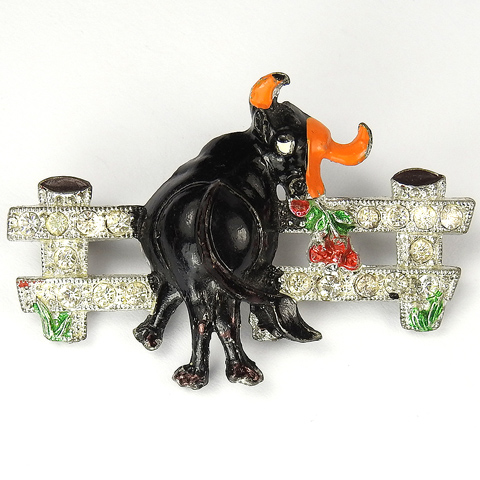 Walt Disney Productions (by Speldel Corp) Ferdinand the Bull Smelling Flowers at a Pave Fence Pin
