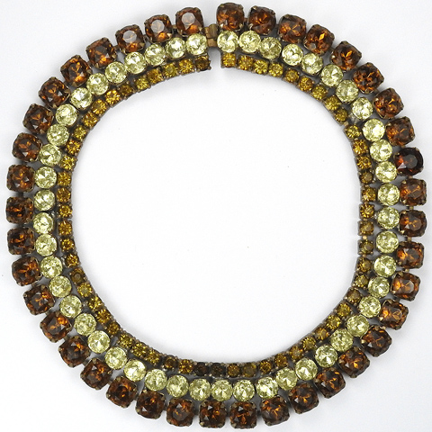 Ann Vien Citrine and Topaz Banded Choker Necklace