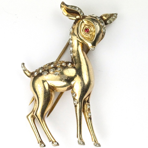 Trifari Sterling 'Alfred Philippe' Bambi Baby Deer Fawn Pin Clip