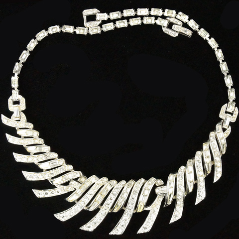 Boucher Pave and Baguette Wave Choker Necklace