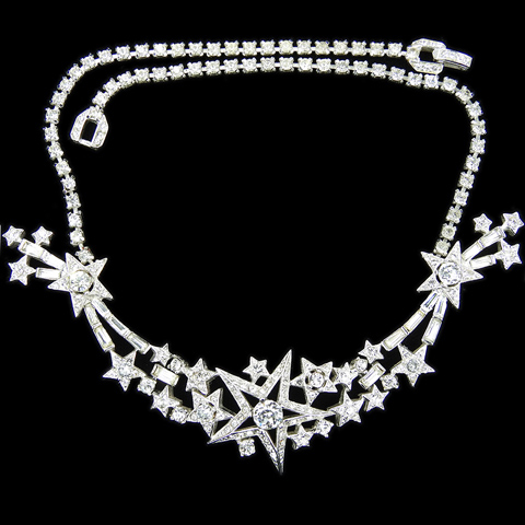 Boucher Pave and Baguettes Shooting Stars Necklace