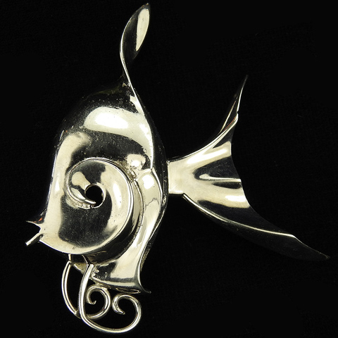 MB Boucher Sterling Silver Angelfish Fish Pin