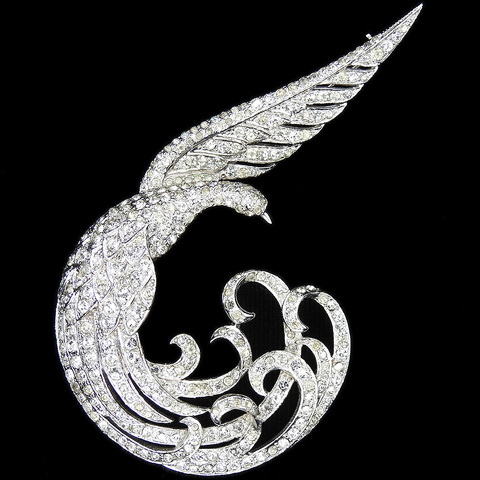 MB Boucher Pave Peacock with Swirling Tail Pin