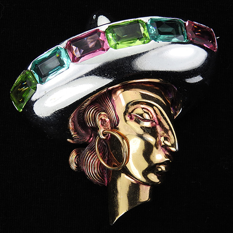 MB Boucher Mexican in a Multicolour Gemset Sombrero Pin