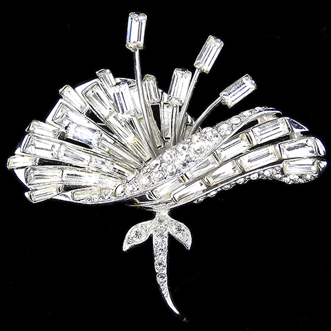 MB Boucher Pave and Diamante Baguette Stamens Flower Pin