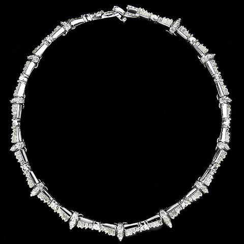 Boucher Pave Highlights and Vertically Set Baguettes Choker Necklace