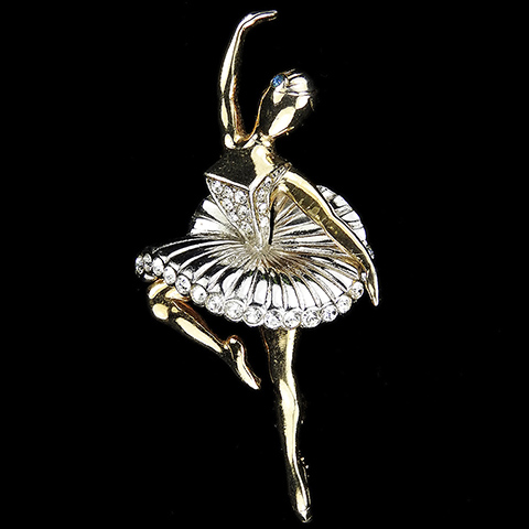Boucher 'Ballet of Jewels' Gold and Pave 'Sleeping Beauty' Ballerina Pin