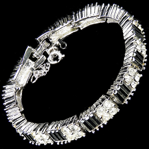 Boucher Black Diamond and Diamante Baguettes Bracelet