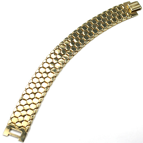 Reinad (after Trifari) Golden Honeycomb Tesselated Bracelet
