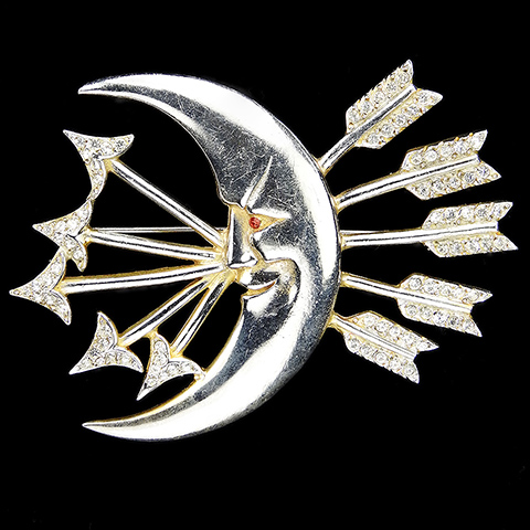 Silson Man in the Moon with Five Arrows Pin