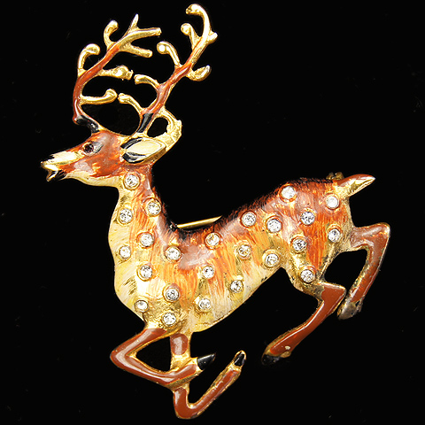 Corocraft Sterling Running Christmas Reindeer Pin