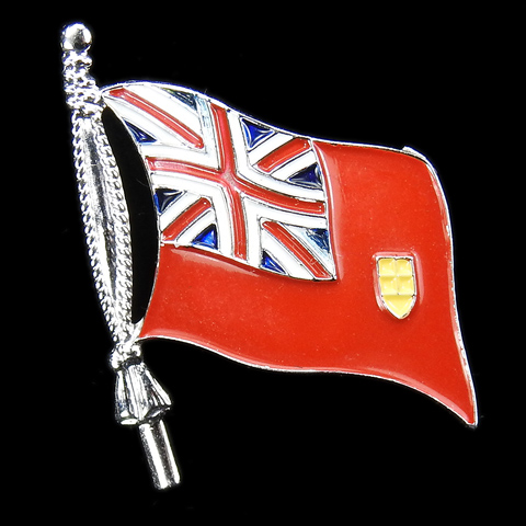 Coro Sterling WW2 Allies Patriotic Canadian Red Ensign Flag Lapel Pin