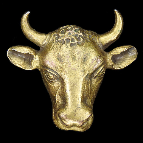 Coro for Cecil B DeMille Director of the Film 'North West Mounted Police' Golden Cow Bull or Steer's Head Pin Clip