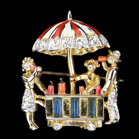 Corocraft People at a Lemonade Stand or Ice Cream Cart with Umbrella Pin