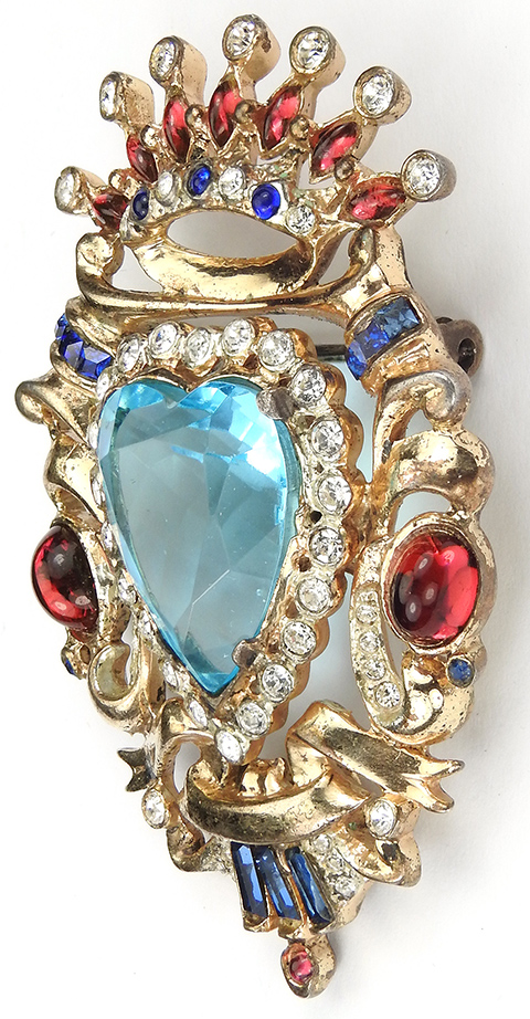 Corocraft Sterling 'Gene Verrecchio' Crown and Heart Shaped Aquamarine ...