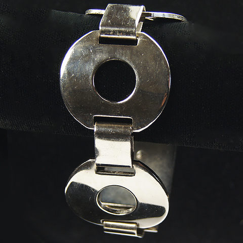 Made in Italy Chrome Circles Belt Buckle Bracelet