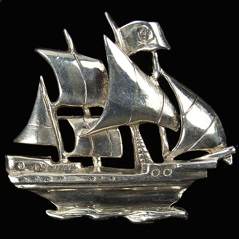 Marleen Sterling Pirate Ship Pin