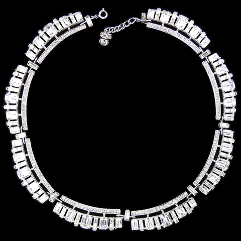 Mitchel Maer Pave and Baguettes Gallery Set Choker Necklace