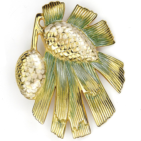 McClelland Barclay Golden Pinecones and Enamelled Sunrays Pin