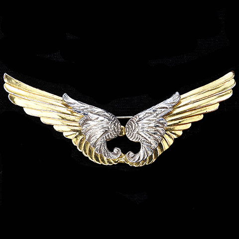 McClelland Barclay WW2 US Patriotic Gold and Silver Wings of Victory Pin