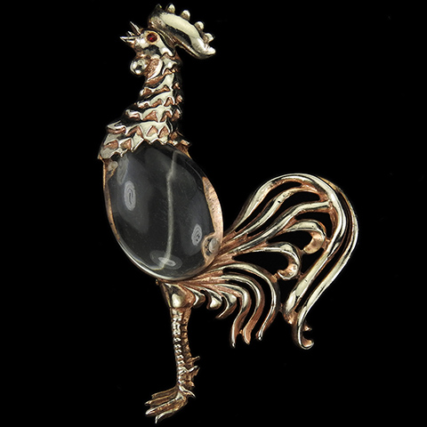 Sterling Jelly Belly Crowing Rooster Pin