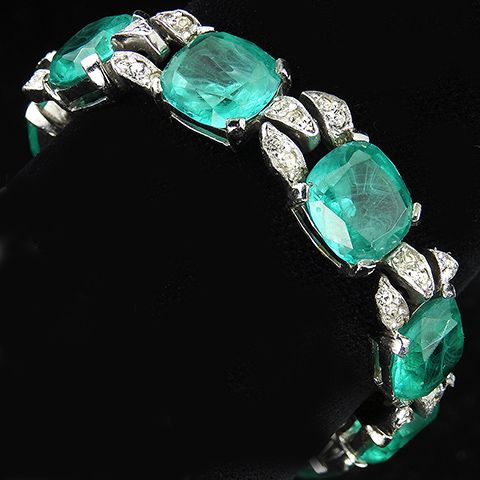 Jomaz Gallery Set Flawed Emeralds Link Bracelet