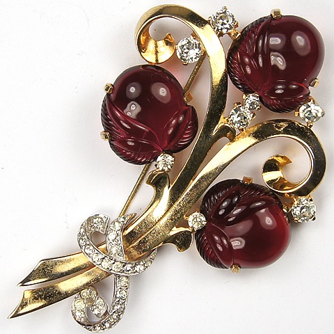 Mazer Gold and Pave Swirl Blackcurrant Jelly Belly Fruit Salad Acorns Pin