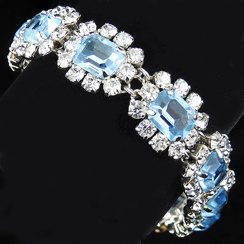 Christian Dior by Henkel and Grosse Diamante and Aquamarine Link Bracelet