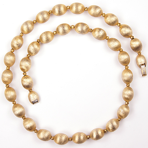 Trifari 'Locarno' Brushed Gold Beads Choker Necklace