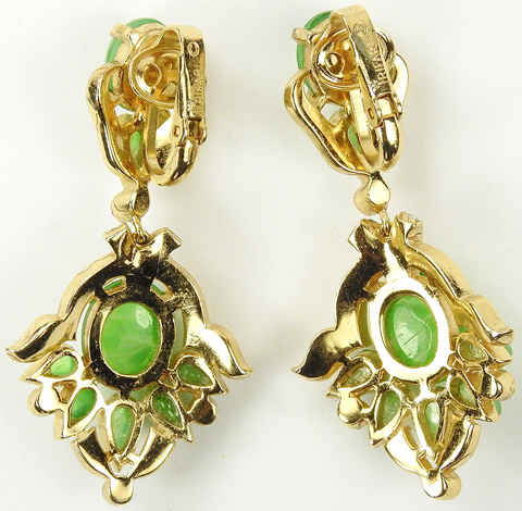 Trifari 'Alfred Philippe' 'Jewels of India' Gold and Emerald Cabochons ...