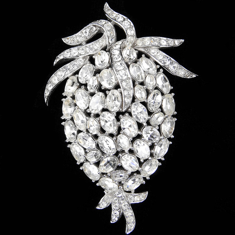 Trifari 'Alfred Philippe' Diamante Pineapple or Hanging Fruit Pin