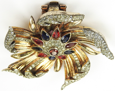 Trifari Sterling 'Alfred Philippe' Gold Pave Sapphire and Rubies ...