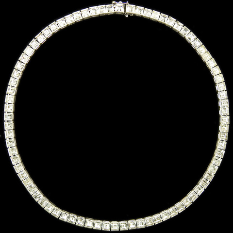 Trifari 'Alfred Philippe' Invisibly Set Single Strand Diamante Choker Necklace