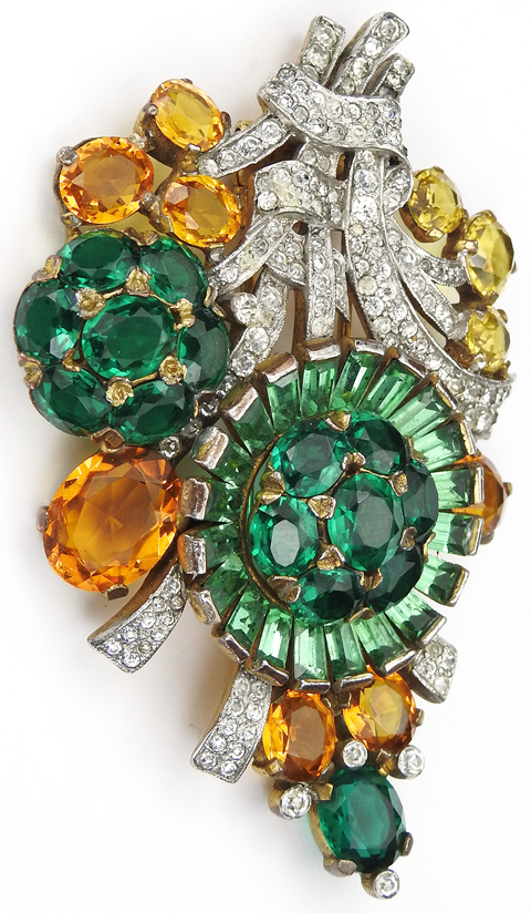 Trifari 'Alfred Philippe' 'Ombre Stone' Gold Two Tones of Emerald and ...