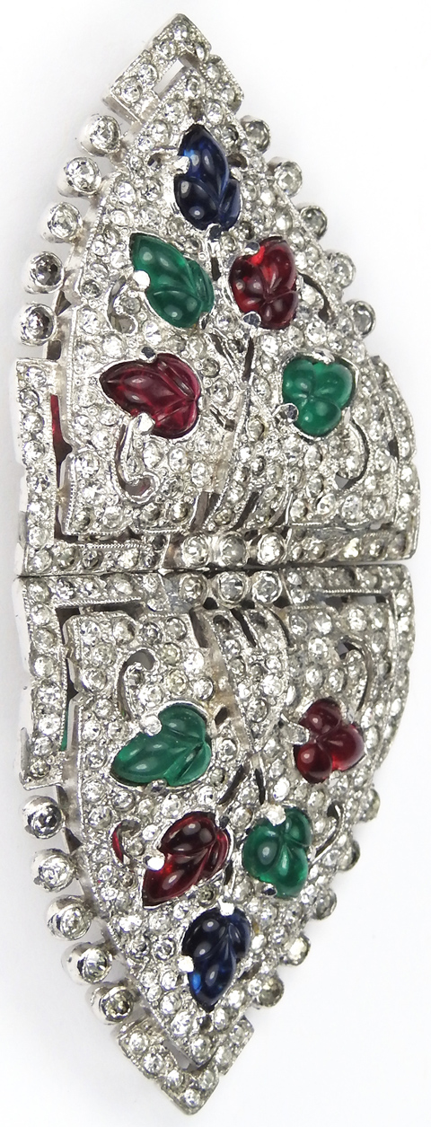 KTF Trifari 'Alfred Philippe' Openwork Pave Shields and Tricolour Fruit ...