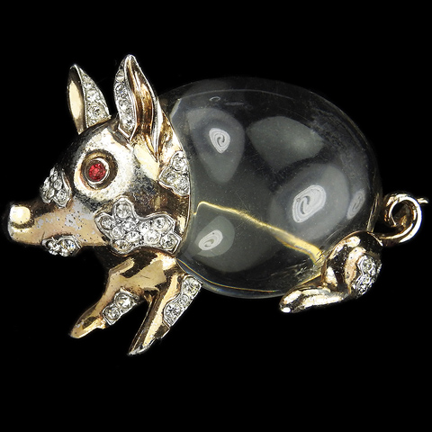 Trifari Sterling 'Alfred Philippe' Jelly Belly Pig Pin