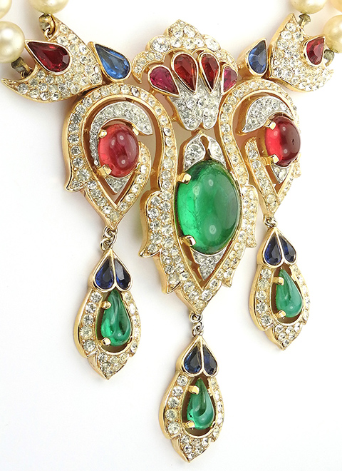 Trifari 'Alfred Philippe' 1960s Jewels of India Gold Pave and Tricolour ...