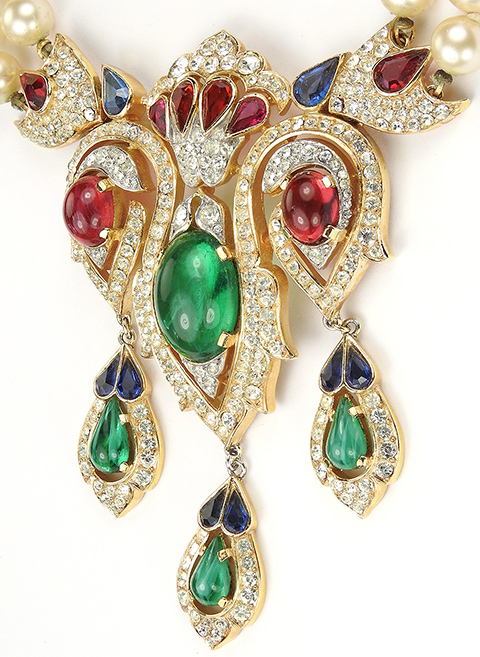 Trifari 'Alfred Philippe' 1960s Jewels of India Gold Pave and Tricolour ...