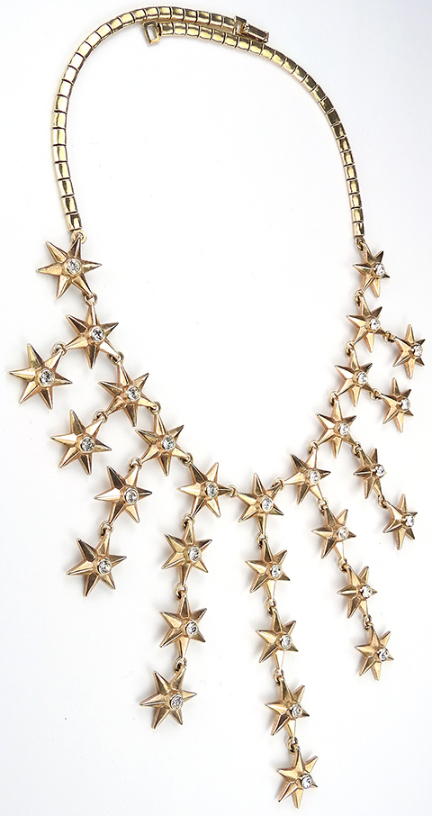 Trifari 'Alfred Philippe' 'Star Bright' Gold Spangled Six Pointed Stars ...