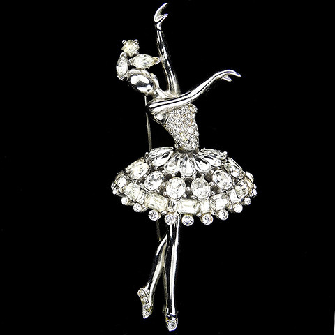 Trifari 'Alfred Philippe' 'Jeweled Symphony' Pave and Diamante Ballerina Ballet Dancer Pin